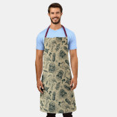 Vintages tropisches Muster Schürze (Getragen)