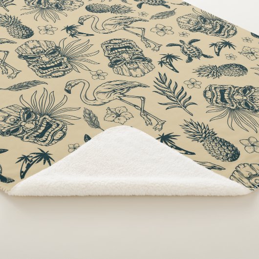 Vintages tropisches Muster Sherpadecke (3/4)