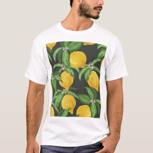 Vintages tropisches Muster T-Shirt (Vorderseite)