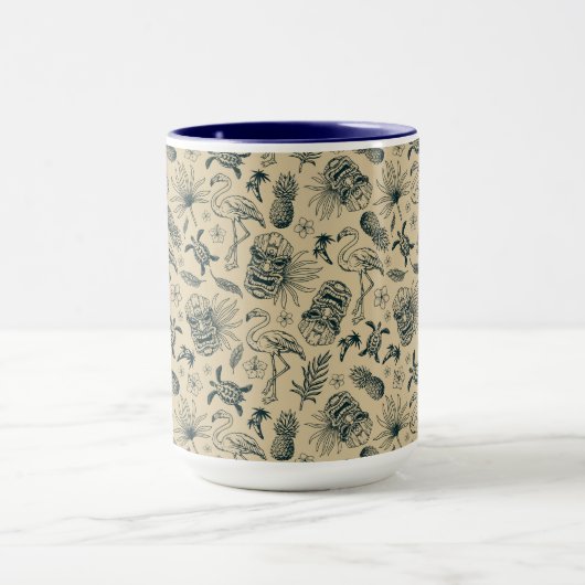Vintages tropisches Muster Tasse (Zentrum)