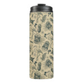 Vintages tropisches Muster Thermosbecher (Vorderseite)