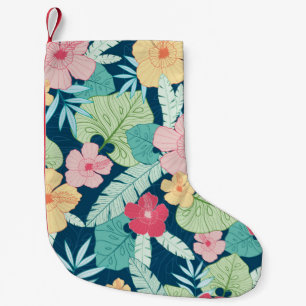 Vintages tropisches Sommerhawaiiennahtloses Muster Kleiner Weihnachtsstrumpf