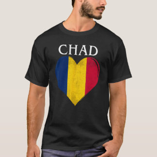 Vintages Tschad-Flaggenherz für Tschad T-Shirt