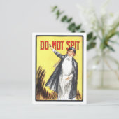 Vintages Tuberkuloseposter "Nicht spucken" Postkarte (Stehend Vorderseite)