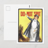Vintages Tuberkuloseposter "Nicht spucken" Postkarte (Vorne/Hinten)