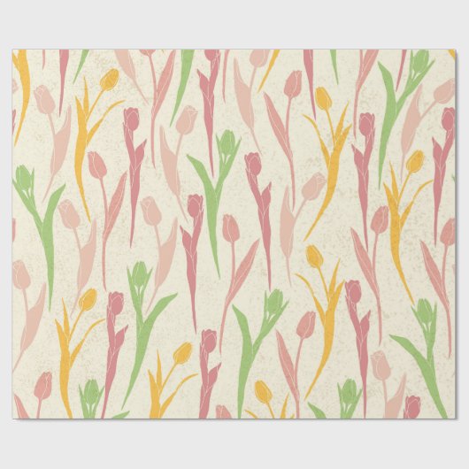 Vintages Tulip Bloms Wrapping Paper Geschenkpapier (Flach)