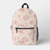 Vintages Tulip Floral Muster Bedruckter Rucksack (Vorderseite)