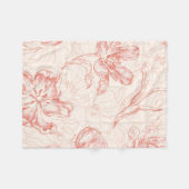 Vintages Tulip Floral Muster Fleecedecke (Vorderseite (Horizontal))