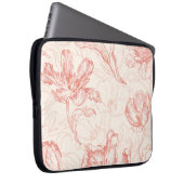 Vintages Tulip Floral Muster Laptopschutzhülle (Vorne Rechts)