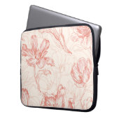 Vintages Tulip Floral Muster Laptopschutzhülle (Vorderseite Links)