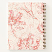 Vintages Tulip Floral Muster Notizblock (Rückseite)