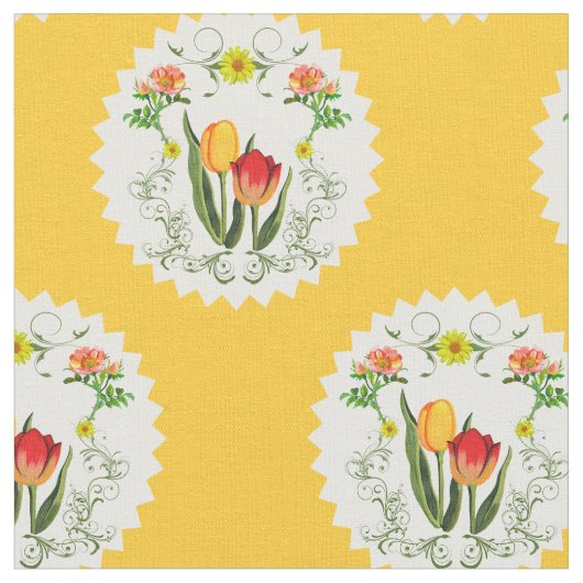 Vintages Tulpe-Gewebe Stoff (Nahaufnahme)