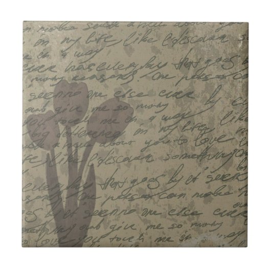 Vintages Tulpendesign Fliese (Vorderseite)