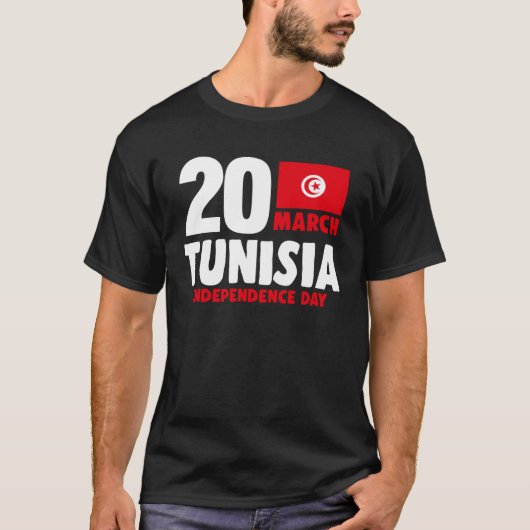 Vintages Tunesien Flagge Patriotisch Tunesier unab T-Shirt (Vorderseite)