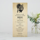 Vintages Türkei Erntedank Menükarte (Stehend Vorderseite)