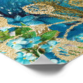 Vintages Türkis- und Gold-Brautparty Willkommen Poster (Ecke)