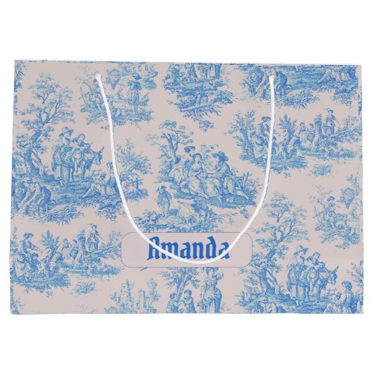 Vintages türkisblaues Jouilongramm Große Geschenktüte (Rückseite)