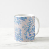 Vintages türkisblaues Jouilongramm Kaffeetasse (VorderseiteRechts)