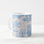 Vintages türkisblaues Jouilongramm Kaffeetasse (Vorderseite Links)