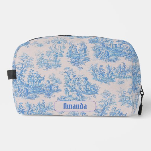 Vintages türkisblaues Jouilongramm Waschbeutel (Vorderseite)