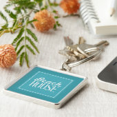 Vintages türkisfarbenes Blue Beach House Schlüsselanhänger (Seite)