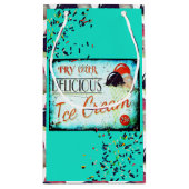 Vintages türkisfarbenes Eisschild Kleine Geschenktüte (Rückseite)