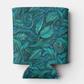 Vintages, türkisfarbenes Leder Dosenkühler (Rückseite)