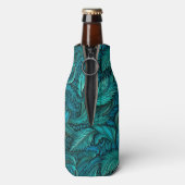 Vintages, türkisfarbenes Leder Flaschenkühler (Flasche Rückseite)