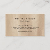 Vintages Türknopf-Logo auf Blassholz Visitenkarte (Rückseite)