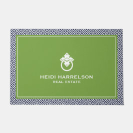 Vintages Türknopf Logo blau/grün Fußmatte