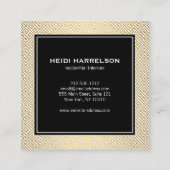 Vintages Türknopf-Logo Gold/Schwarz Quadratische Visitenkarte (Rückseite)