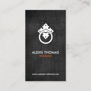 Vintages Türknopf-Logo Schwarzes Holz Vertikal Visitenkarte