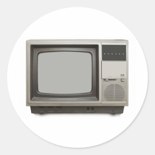 Vintages TV-Set Runder Aufkleber (Vorderseite)