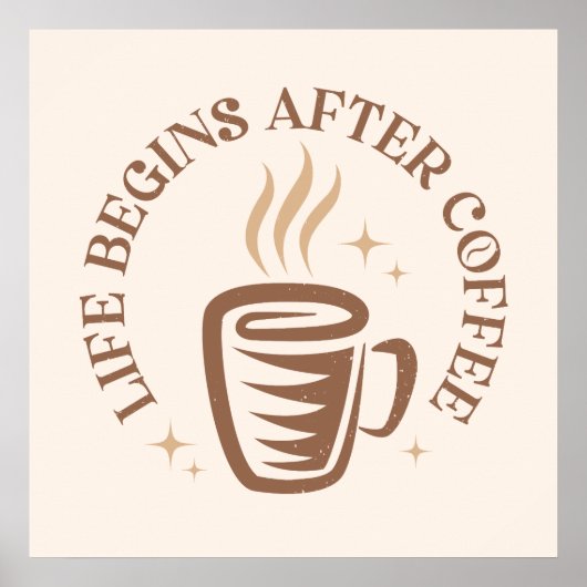 Vintages typografisches Design mit Kaffeetasse. Poster (Vorne)