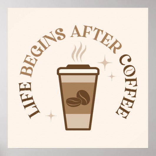 Vintages typografisches Design mit Kaffeetasse. Poster (Vorne)