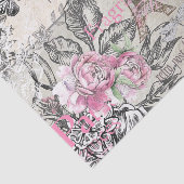 Vintages Typoschwarzrosa Blumenturm paris Eiffel Seidenpapier (Ausschnitt)