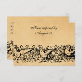 Vintages UAWG aus Pergament mit Umschlägen RSVP Karte (Vorne/Hinten)