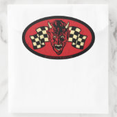 Vintages Übel 009C Ovaler Aufkleber (Tasche)