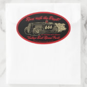 Vintages Übel 013A Ovaler Aufkleber (Tasche)