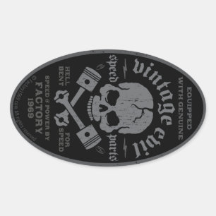 Vintages Übel 014A Ovaler Aufkleber