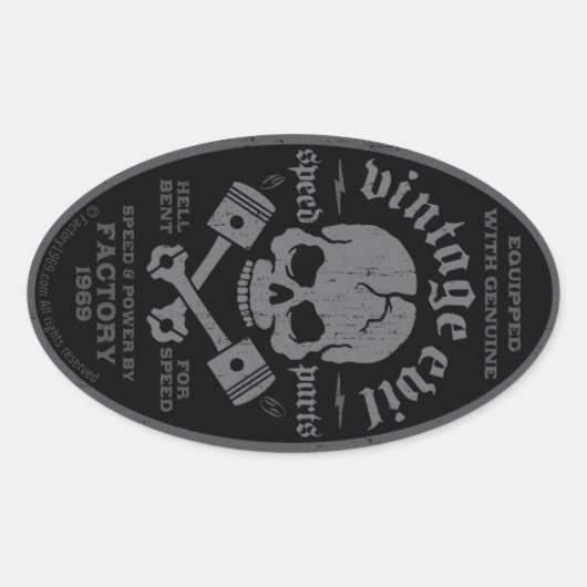 Vintages Übel 014A Ovaler Aufkleber (Vorderseite)