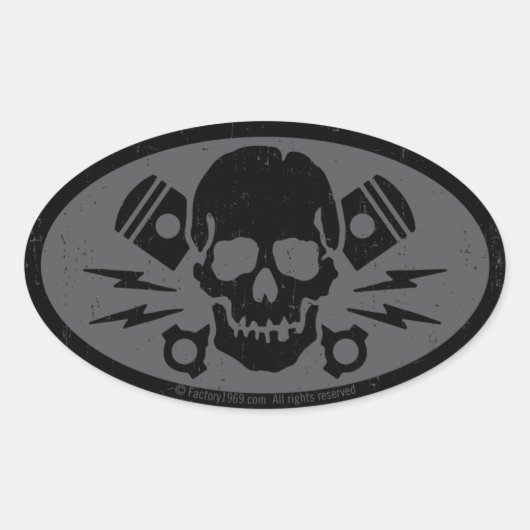 Vintages Übel 015B Ovaler Aufkleber (Vorderseite)