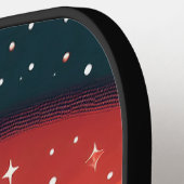 Vintages UFO bei Red Sunset Personalisiert Pickleball Schläger (Linke Seite)