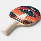 Vintages UFO bei Red Sunset Personalisiert Tischtennis Schläger (Vorderseite)