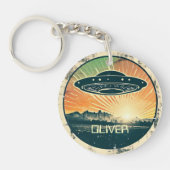 VINTAGES UFO PERSONALISIERT SCHLÜSSELANHÄNGER (Vorderseite)