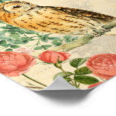Vintages Uhposter mit wunderschönen Rose Poster (Ecke)