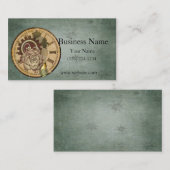 Vintages Uhr-Gesicht, Rose und industrielle Teile Visitenkarte (Vorne/Hinten)