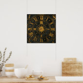 Vintages Uhrenarmposter Poster (Küche)