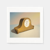 Vintages Uhrenpapier Napkins Serviette (Vorderseite)