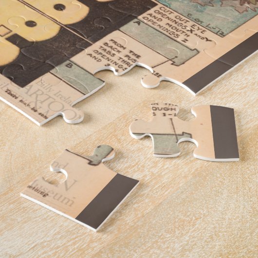 Vintages Uhu-niedliches Fallfahrzeug Puzzle (Seite)